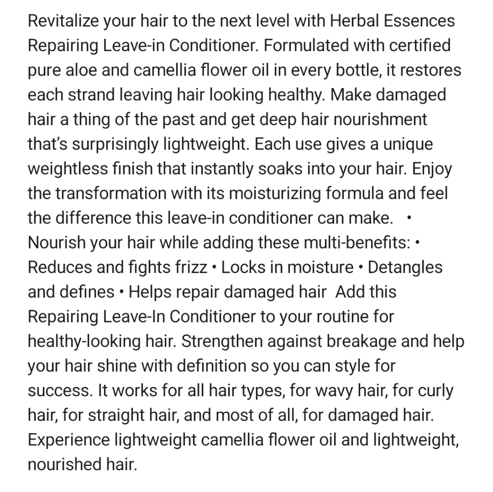 🔮3/$15 Herbal Essences Pure Plants Repairing Leave-in Conditioner - Picture 12 of 13